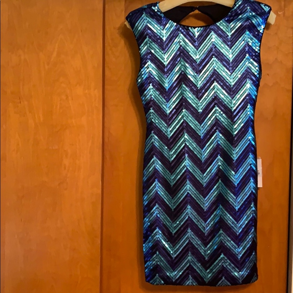Sequence chevron dress
